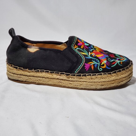 SAM EDELMAN Womens Carrin Platform Floral Fish Slip-On Shoe, Black Size 8 - READ - Picture 4 of 11